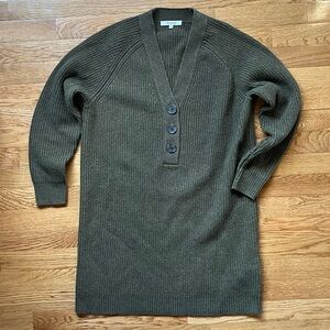 NWOT Madewell Henley button knit sweater dress merino wool size XS